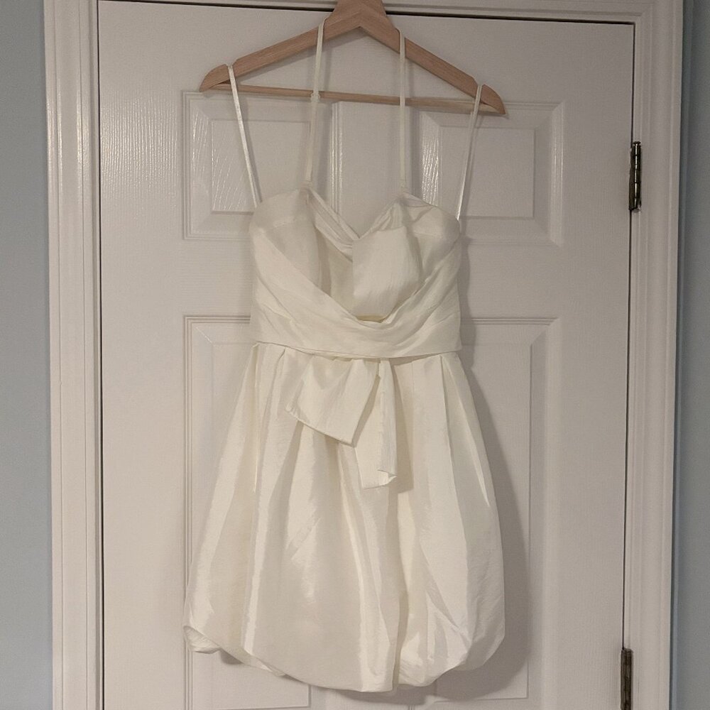 YA Los Angeles white strapless bubble dress size S